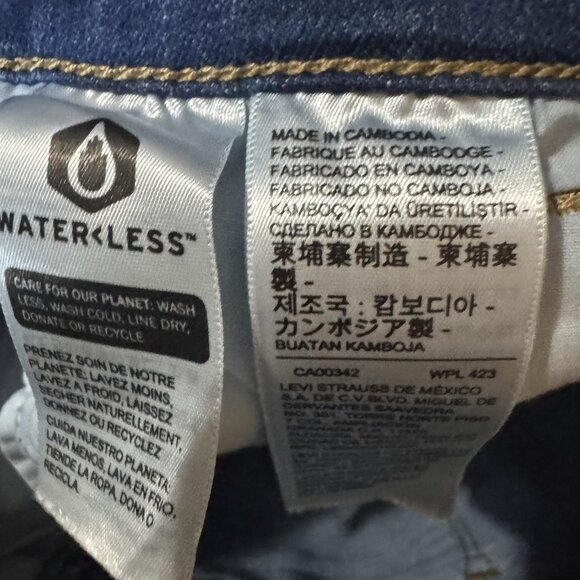 Levis 721 High Rise Skinny Jeans Womens 24 Blue Denim Stretch Water Less - Picture 6 of 13